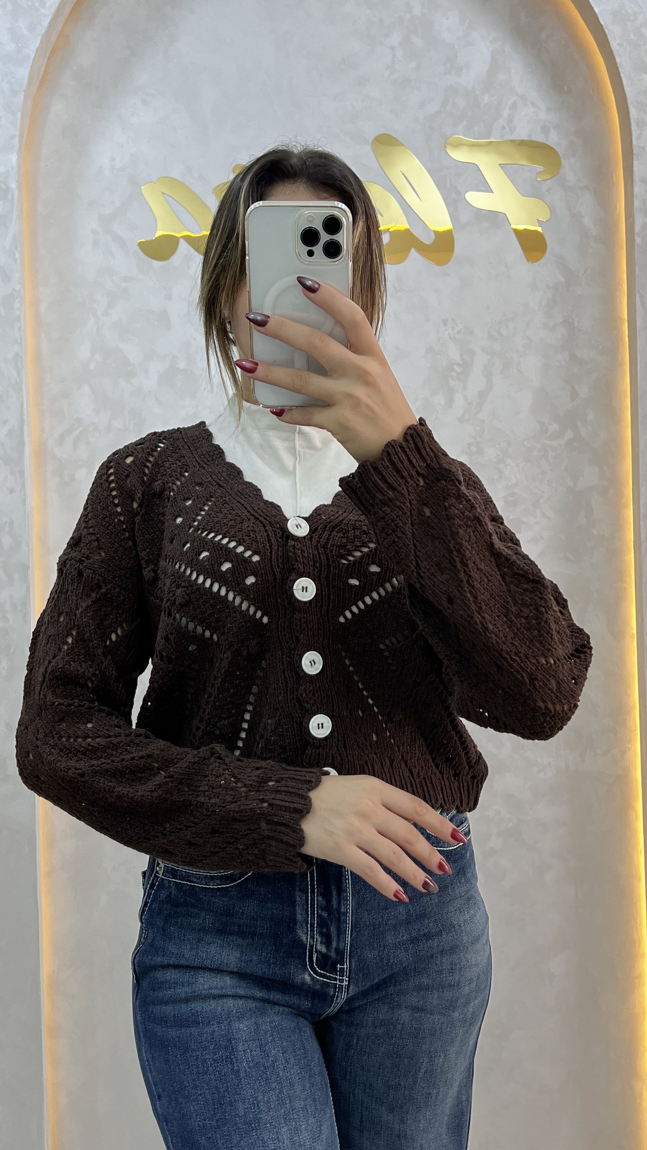 Cardigan Tricot Ajoure
