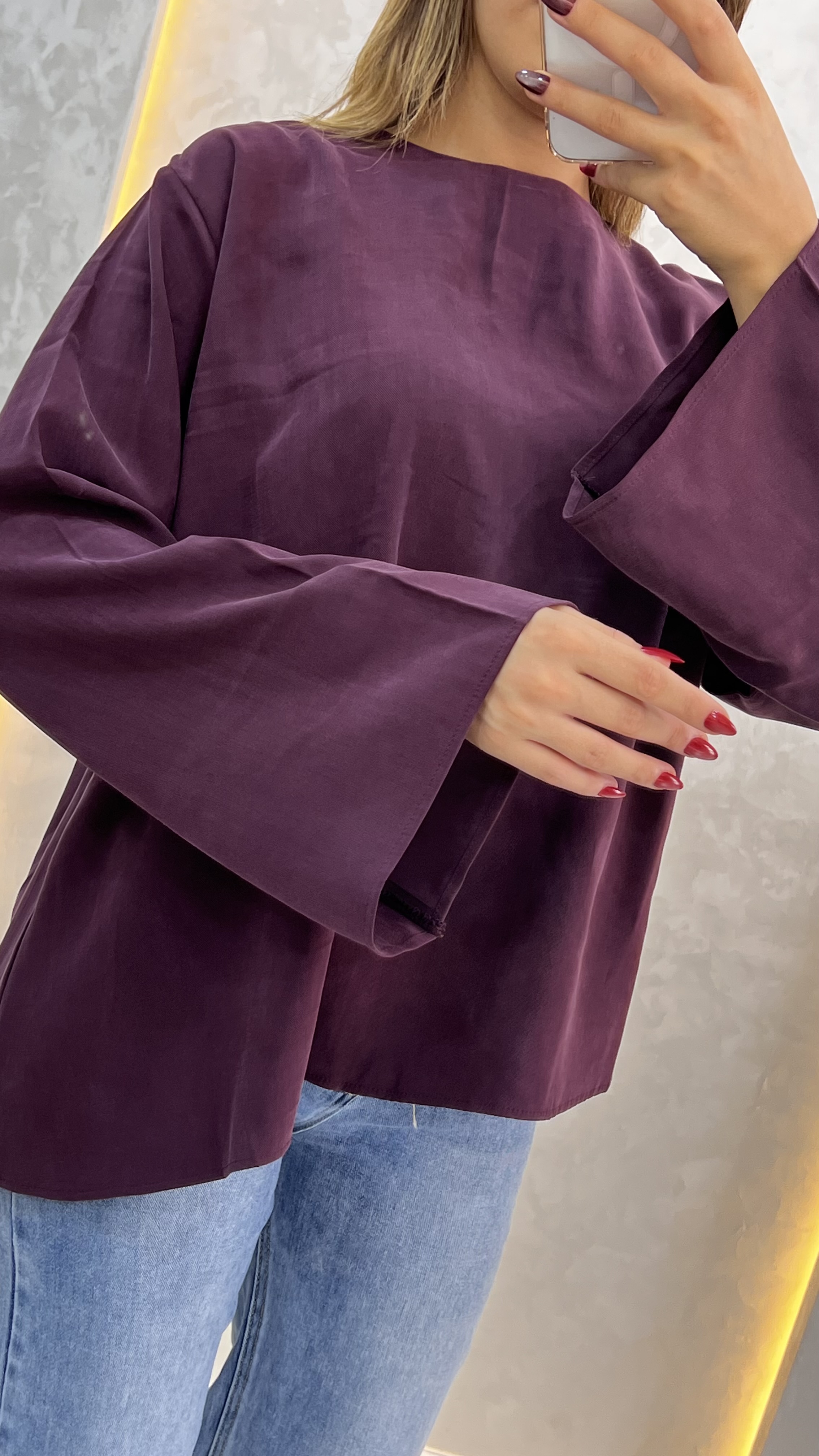 Chemise Oversize Manches Évasées