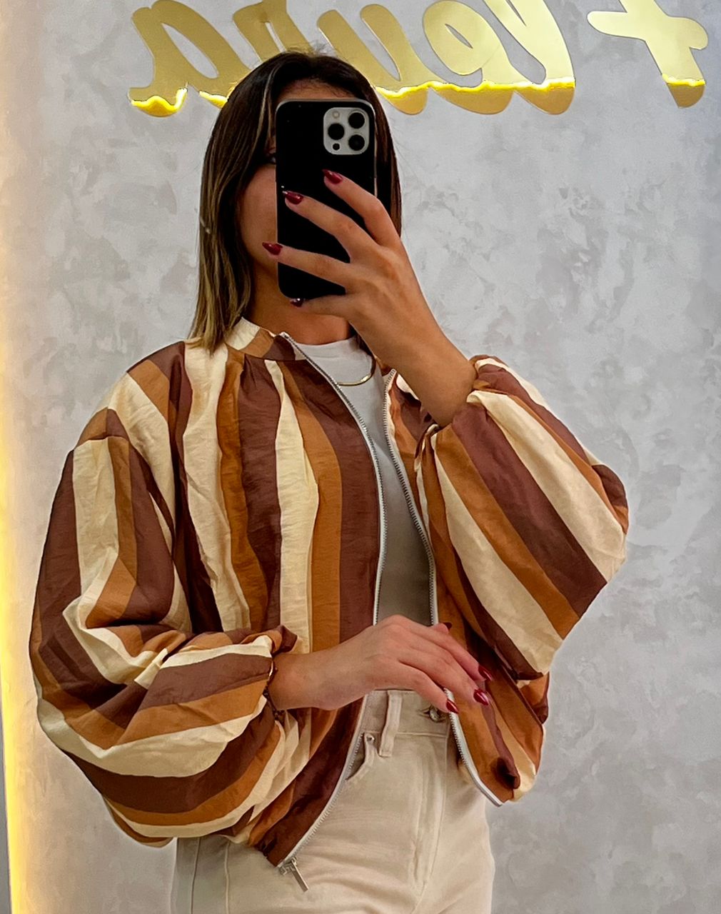 Veste coupe oversize à rayures verticales