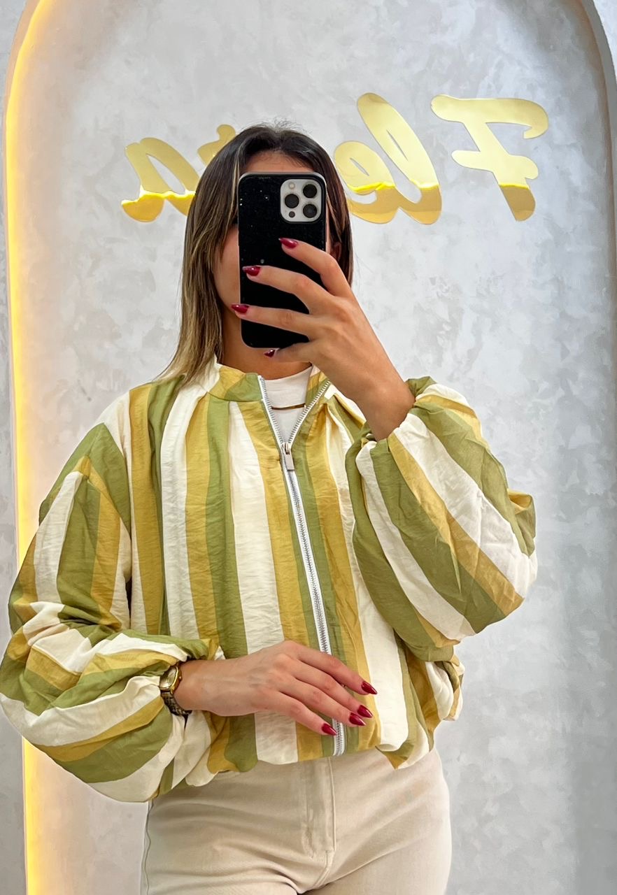 Veste coupe oversize à rayures verticales